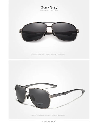 KINGSEVEN New Aluminum Men Fashion Sun Glasses Travel Driving Male Eyewear Oculos  band sunglasses N7188