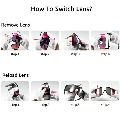 Kapvoe Cycling Glasses Bike Cycling Goggles Outdoor UV400 Cycling Sunglasses Sports Built-in Myopia Frame MTB Bicycle Glasses