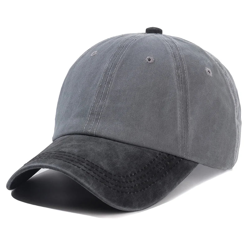 Hot Sale Unisex Cap Two-color Stitching Washed Cotton Baseball Cap Men & Women Casual Adjustable Outdoor Hats