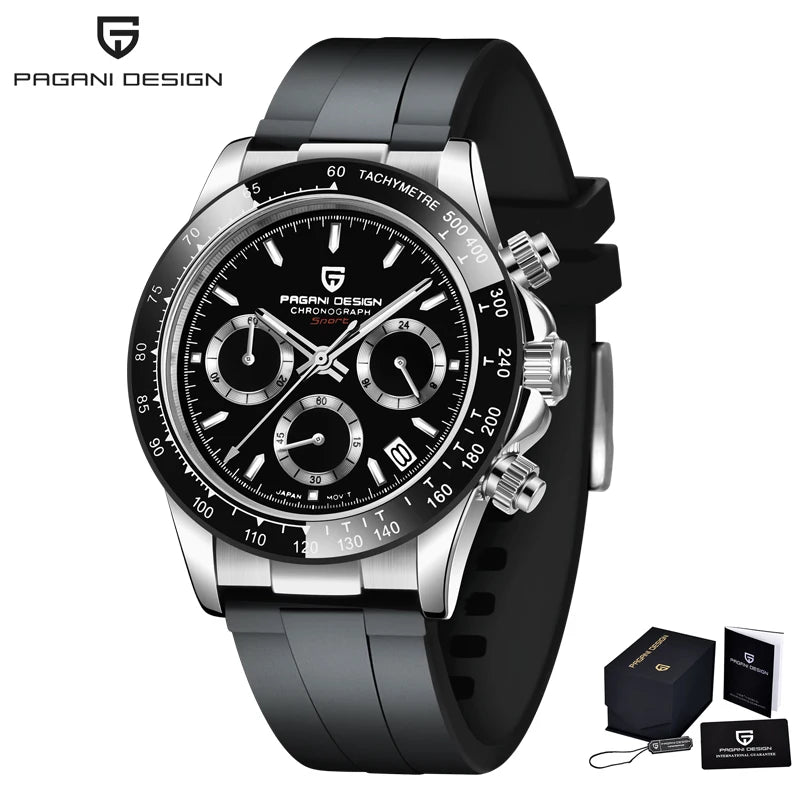 PAGANI DESIGN 2026 NEW 1664 Meteorite Dial Men's Watches Luxury Sapphire Quartz watch for men Sport Chronograph men Reloj Hombre