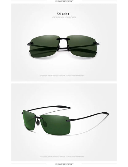 KINGSEVEN TR90 Rimless Sunglasses Men Ultralight High Quality Square Frameless Sun Glasses For Women Brand Designer Mirror Lens