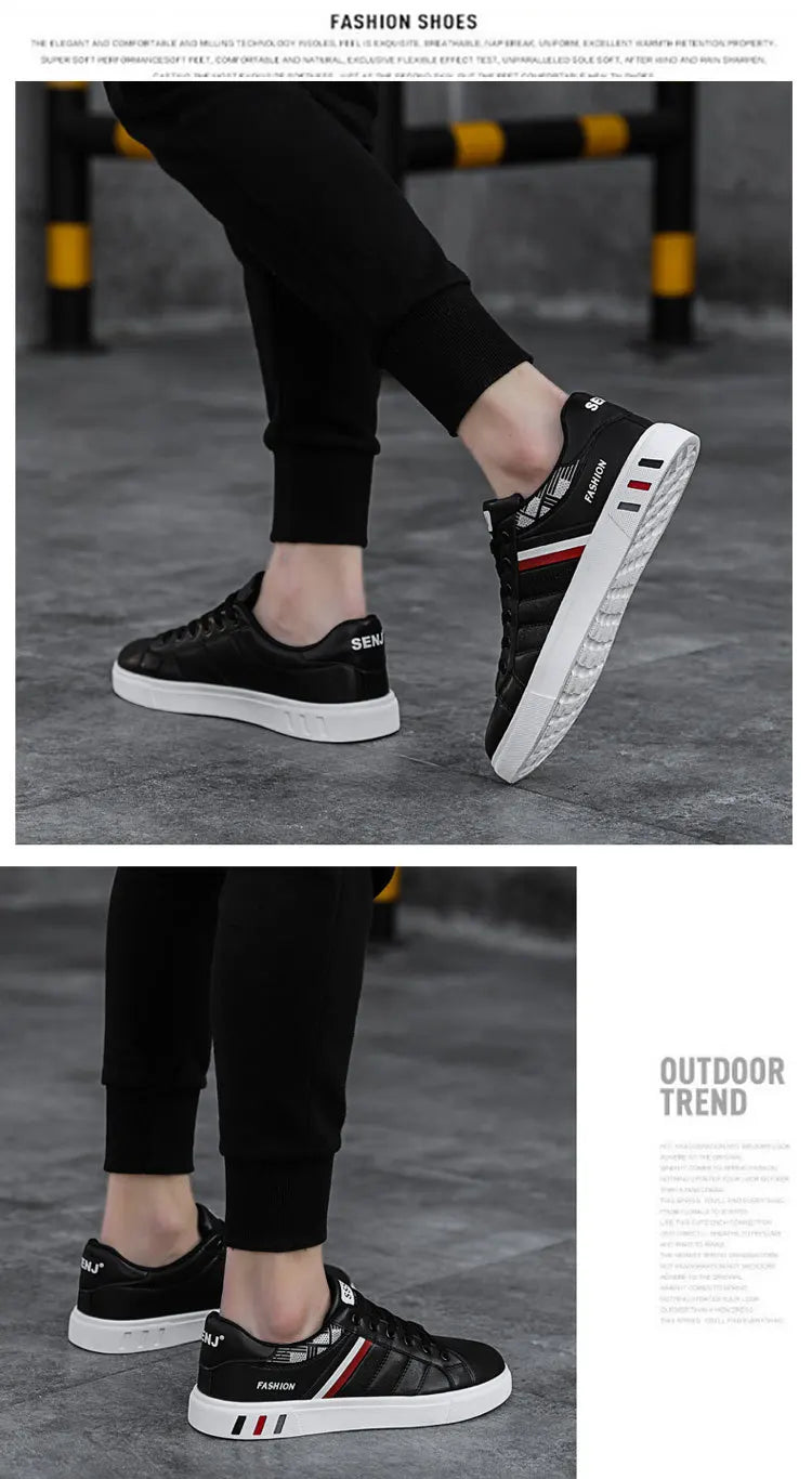 Zapatillas informales para hombre, zapatillas de skate, zapatillas planas de PU, zapatillas para estudiantes, zapatillas para actividades al aire libre, zapatillas urbanas, zapatillas con cordones para caminar, tallas grandes 48