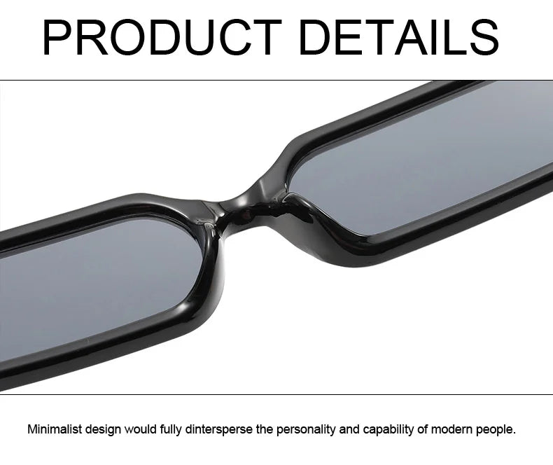 Rectangle Fashion Sunglasses Man Hip Hop Vintage Designer Black Shades Sun Glasses Small Frame Personality Oculos De Sol