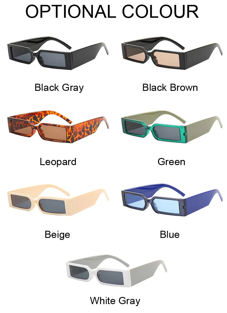 Rectangle Fashion Sunglasses Man Hip Hop Vintage Designer Black Shades Sun Glasses Small Frame Personality Oculos De Sol