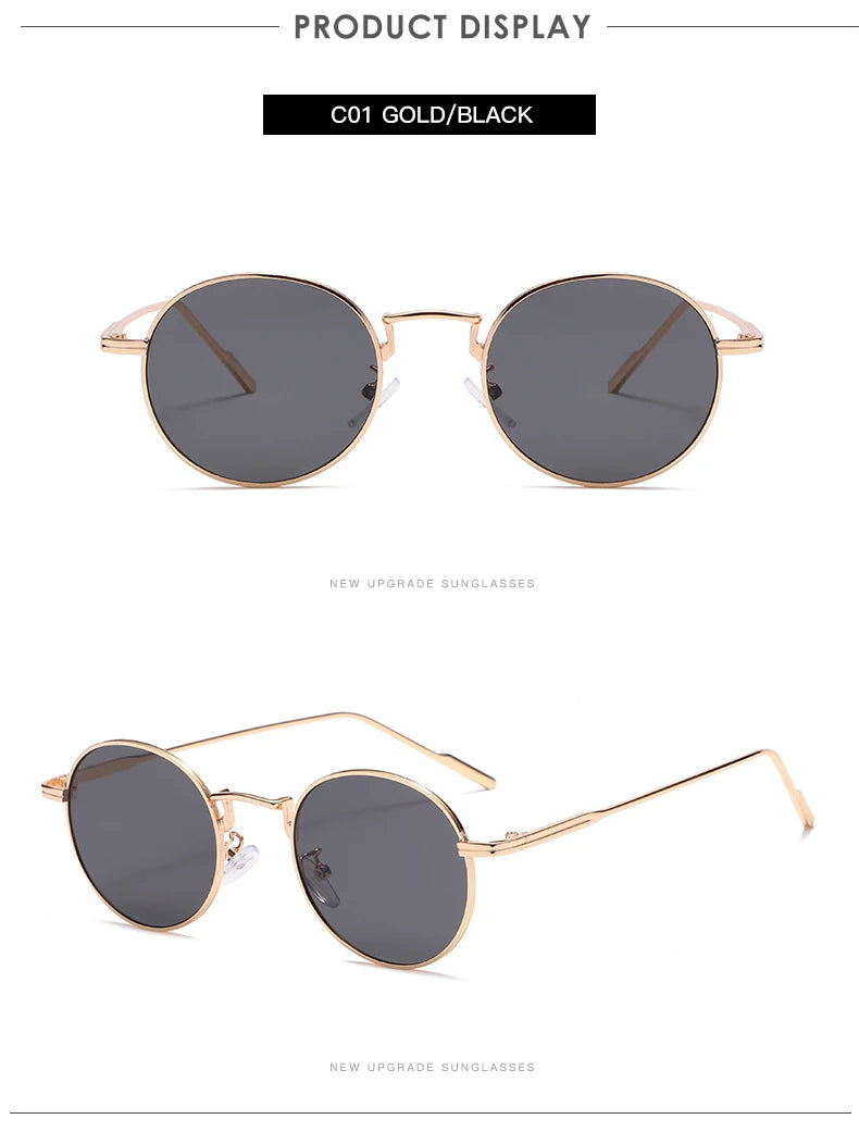 Fashion Round Vintage Sunglasses Women Men Gradient Sun Glasses For Female Retro Alloy Eyeglasses Gafas De Sol Shades