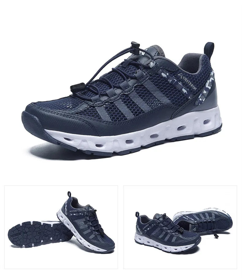 Zapatillas de malla transpirable para hombre, ligeras y cómodas, zapatillas deportivas de moda, con cordones, zapatos casuales, zapatos planos, zapatillas para hombre