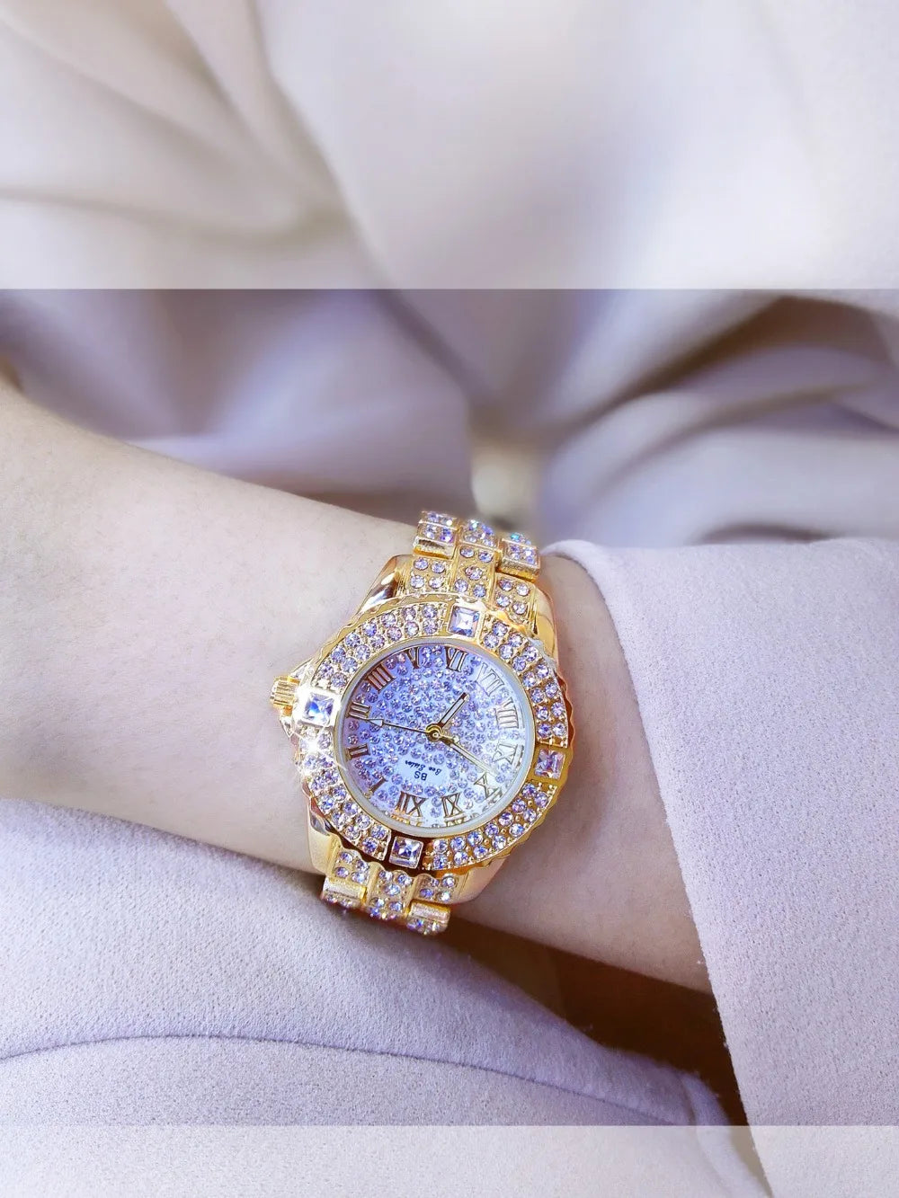 Women Watches Diamond Gold Watch Ladies Wrist Watches Luxury Brand Rhinestone Women's Bracelet Watches Female Relogio Feminino