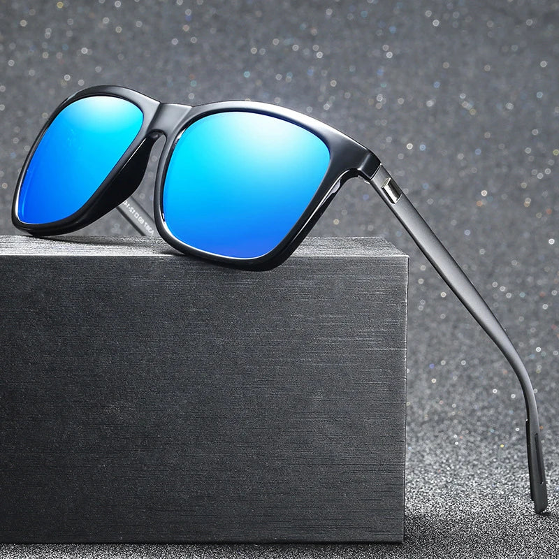 Classic Square Polarized Sunglasses Men High Quality Metal Sun Glasses Male Fashion Outdoor Anti Glare Driving Shades