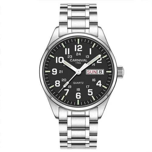 Switzerland Carnival Quartz Watch men 316 Stainless Steel Waterproof Calendar Luminous Military men Watches Reloj Hombre Montre