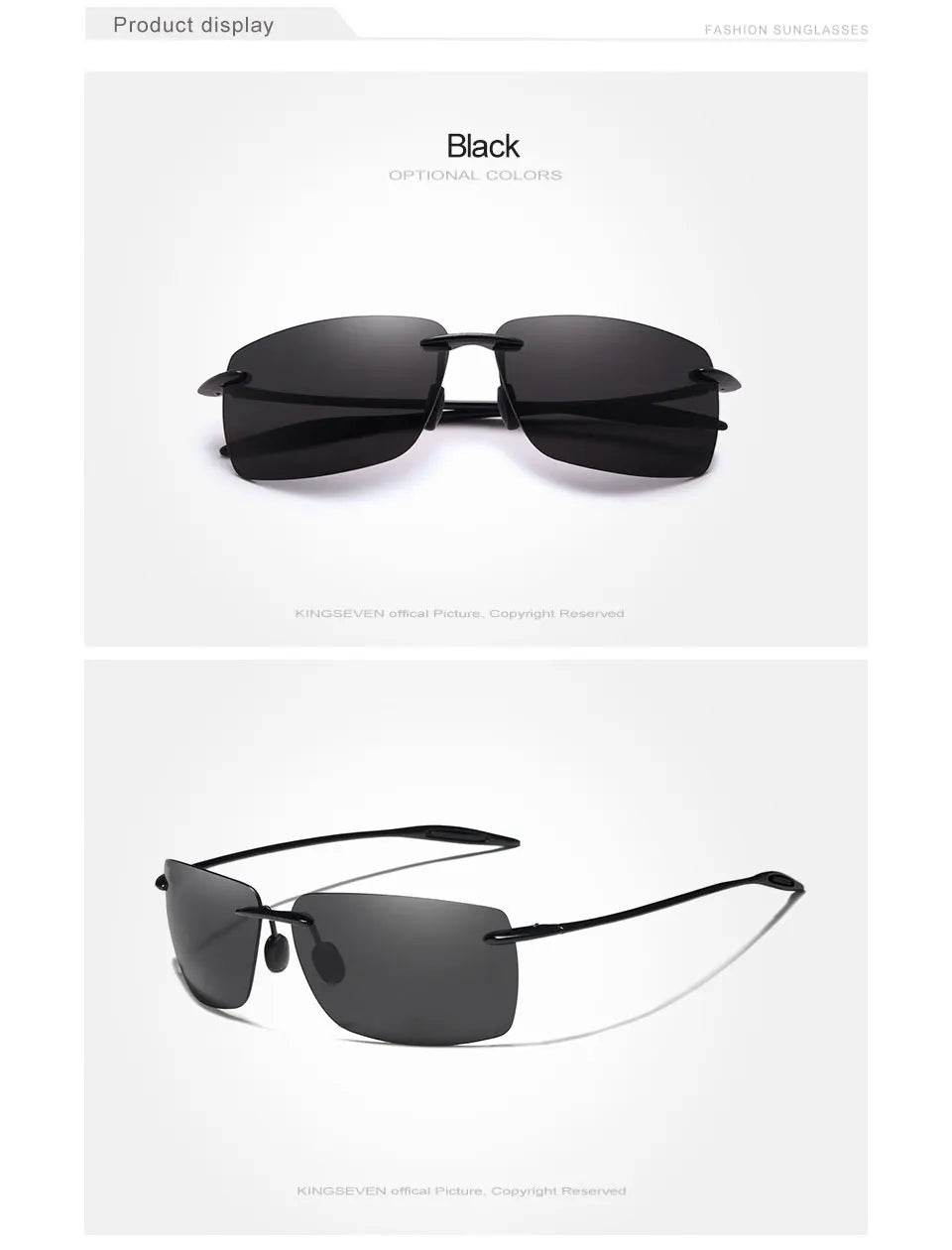 KINGSEVEN TR90 Rimless Sunglasses Men Ultralight High Quality Square Frameless Sun Glasses For Women Brand Designer Mirror Lens