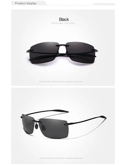 KINGSEVEN TR90 Rimless Sunglasses Men Ultralight High Quality Square Frameless Sun Glasses For Women Brand Designer Mirror Lens