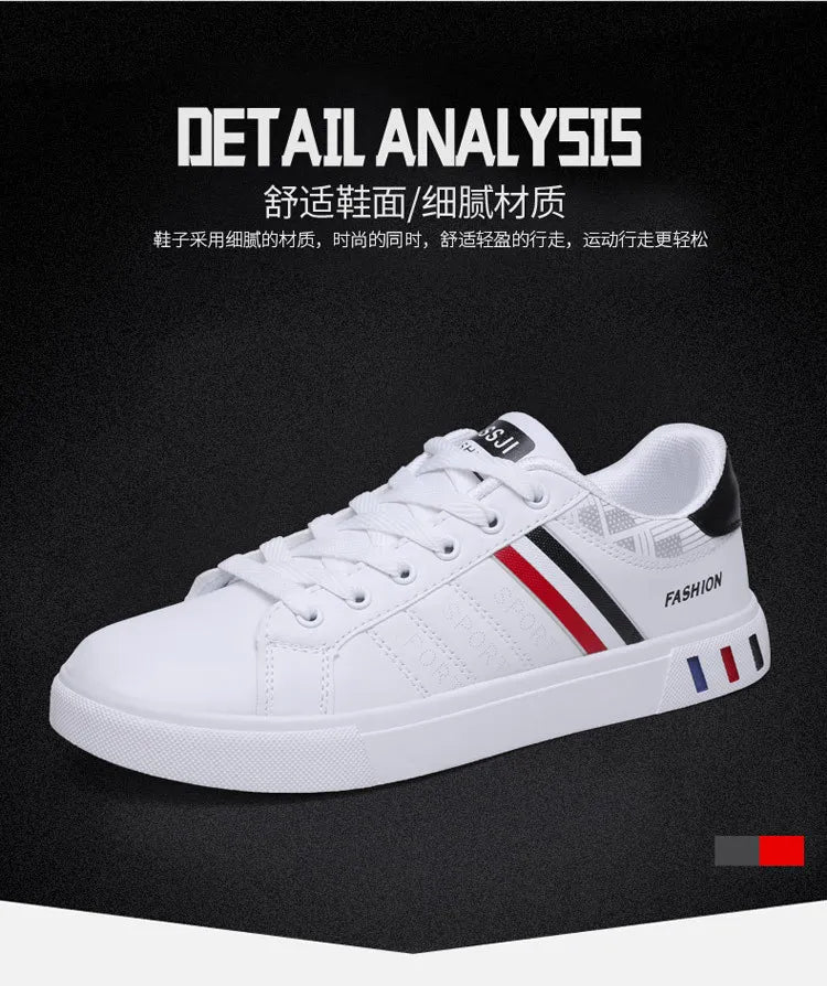 Zapatillas informales para hombre, zapatillas de skate, zapatillas planas de PU, zapatillas para estudiantes, zapatillas para actividades al aire libre, zapatillas urbanas, zapatillas con cordones para caminar, tallas grandes 48