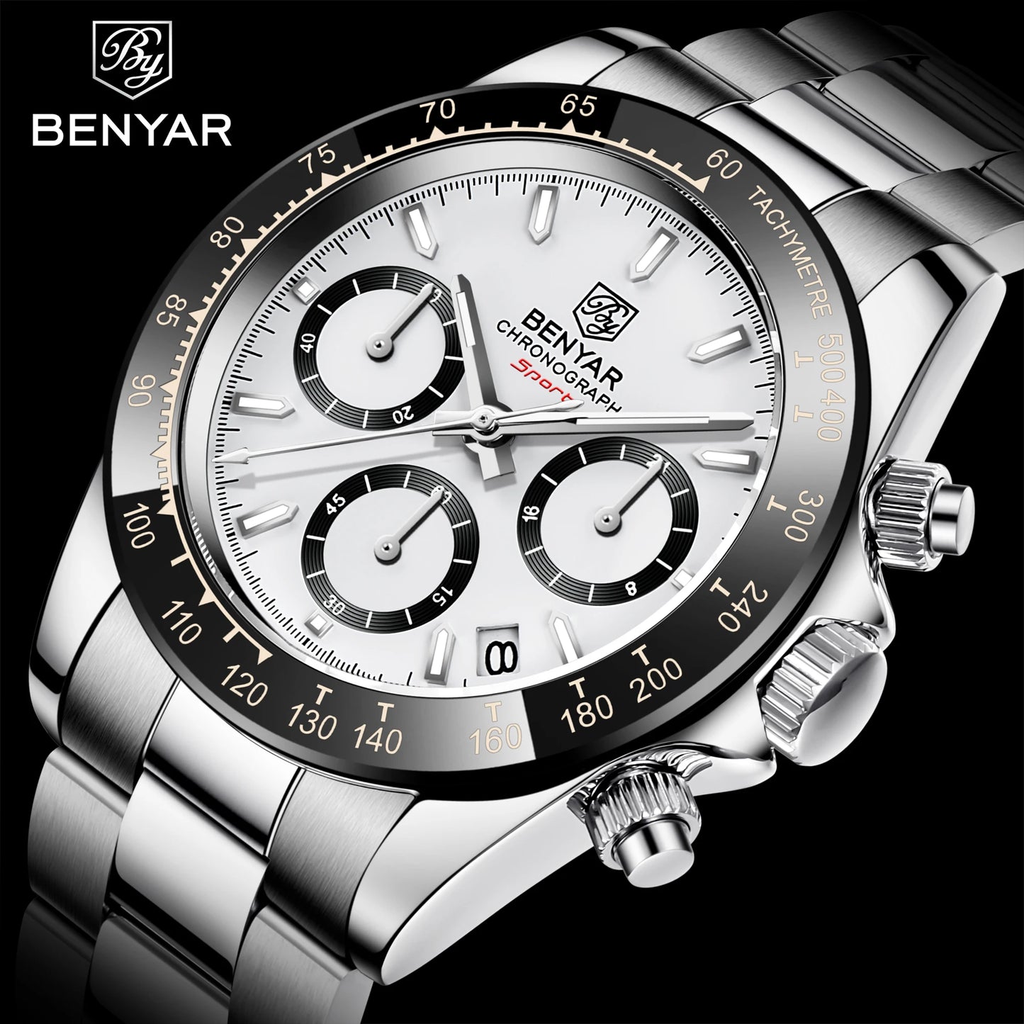 Relojes Hombre 2026 BENYAR New  Watches Men Luxury Brand Chronograph Male Sport Watches Waterproof Stainless Steel Quartz  Watch