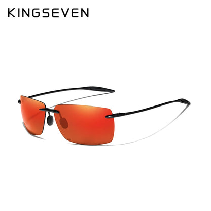 KINGSEVEN TR90 Rimless Sunglasses Men Ultralight High Quality Square Frameless Sun Glasses For Women Brand Designer Mirror Lens