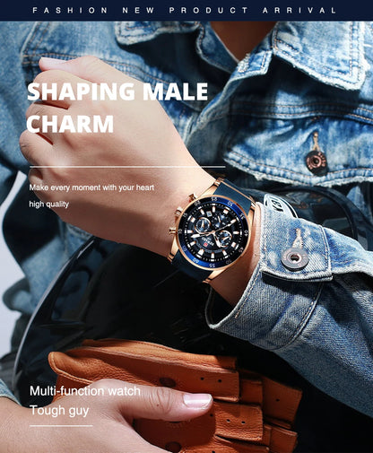 REWARD Big Dial Mens Watches Top Luxury Brand Sport Waterproof Watch Men Chronograph Quartz Clock Automatic Date WristWatches