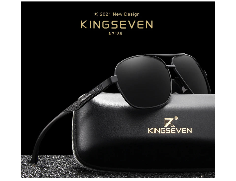 KINGSEVEN New Aluminum Men Fashion Sun Glasses Travel Driving Male Eyewear Oculos  band sunglasses N7188