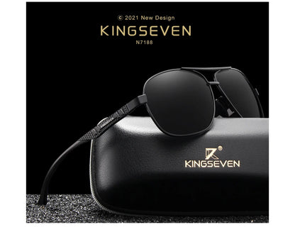 KINGSEVEN New Aluminum Men Fashion Sun Glasses Travel Driving Male Eyewear Oculos  band sunglasses N7188