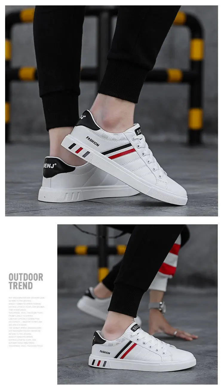 Zapatillas informales para hombre, zapatillas de skate, zapatillas planas de PU, zapatillas para estudiantes, zapatillas para actividades al aire libre, zapatillas urbanas, zapatillas con cordones para caminar, tallas grandes 48