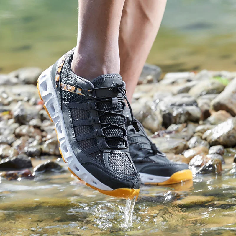 Zapatillas de malla transpirable para hombre, ligeras y cómodas, zapatillas deportivas de moda, con cordones, zapatos casuales, zapatos planos, zapatillas para hombre