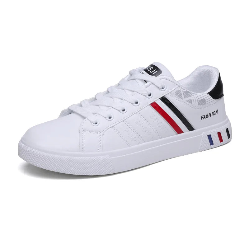 Zapatillas informales para hombre, zapatillas de skate, zapatillas planas de PU, zapatillas para estudiantes, zapatillas para actividades al aire libre, zapatillas urbanas, zapatillas con cordones para caminar, tallas grandes 48