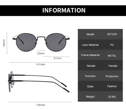 Fashion Round Vintage Sunglasses Women Men Gradient Sun Glasses For Female Retro Alloy Eyeglasses Gafas De Sol Shades