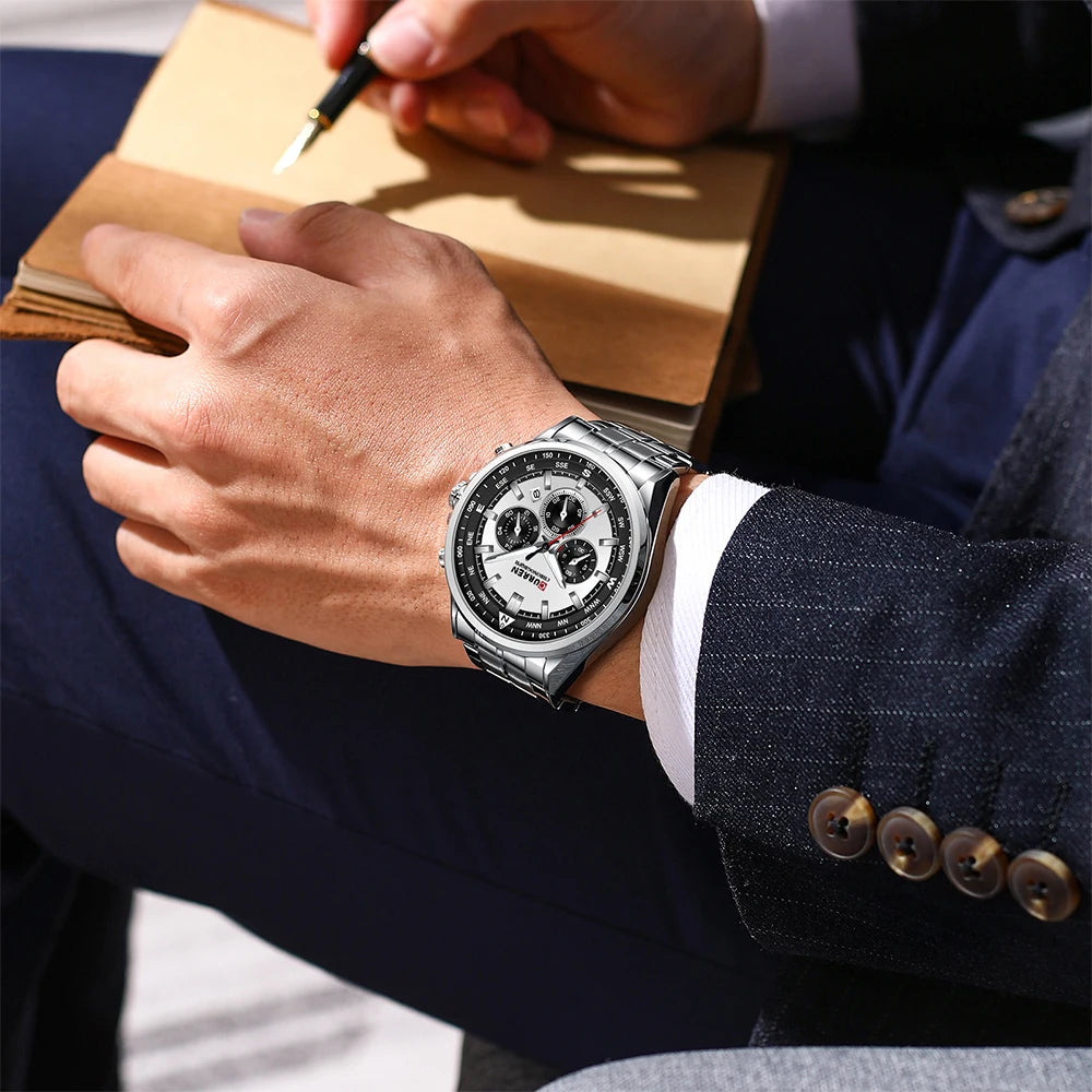 Montre pour homme CURREN – Montre tendance de grande marque, modèle de luxe, étanche, en acier, style sportif, chronographe à quartz