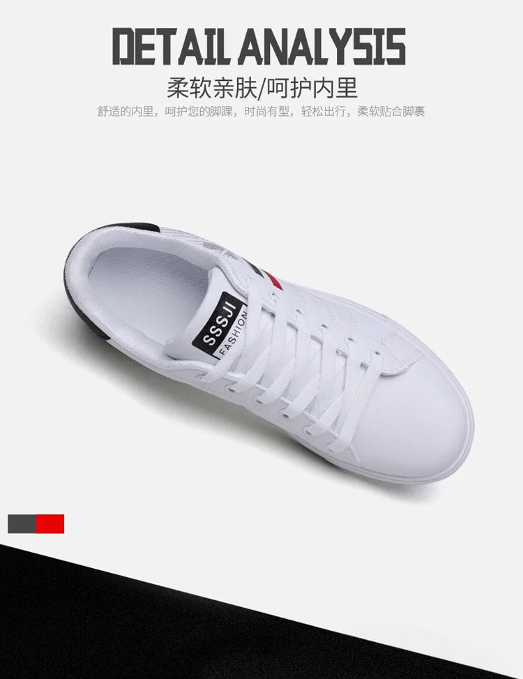 Zapatillas informales para hombre, zapatillas de skate, zapatillas planas de PU, zapatillas para estudiantes, zapatillas para actividades al aire libre, zapatillas urbanas, zapatillas con cordones para caminar, tallas grandes 48