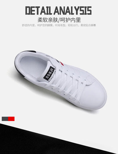 Zapatillas informales para hombre, zapatillas de skate, zapatillas planas de PU, zapatillas para estudiantes, zapatillas para actividades al aire libre, zapatillas urbanas, zapatillas con cordones para caminar, tallas grandes 48