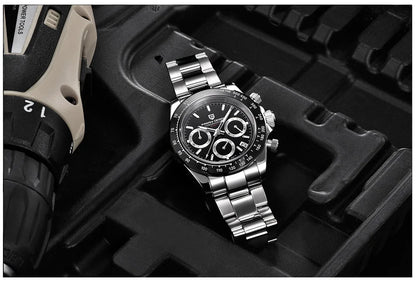 PAGANI DESIGN 2025 New Men's Watches Luxury Rose Gold Quartz Watch For Men 100M Waterproof Sports Chronograph Wristwatch Men
