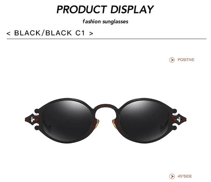 new cateye street shoot man sunglasses women retro steampunk glasses gothic oval Metal frame carved sunglasses Gafas sol mujer