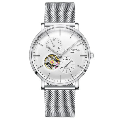 Montre mécanique pour homme Carnival – Montre-bracelet automatique de luxe avec verre saphir