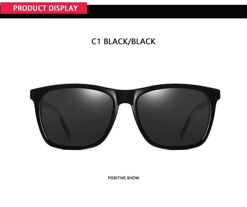 Classic Square Polarized Sunglasses Men High Quality Metal Sun Glasses Male Fashion Outdoor Anti Glare Driving Shades