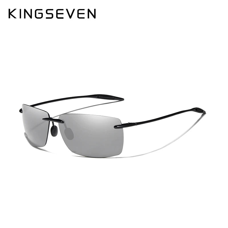 KINGSEVEN TR90 Rimless Sunglasses Men Ultralight High Quality Square Frameless Sun Glasses For Women Brand Designer Mirror Lens