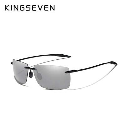 KINGSEVEN TR90 Rimless Sunglasses Men Ultralight High Quality Square Frameless Sun Glasses For Women Brand Designer Mirror Lens