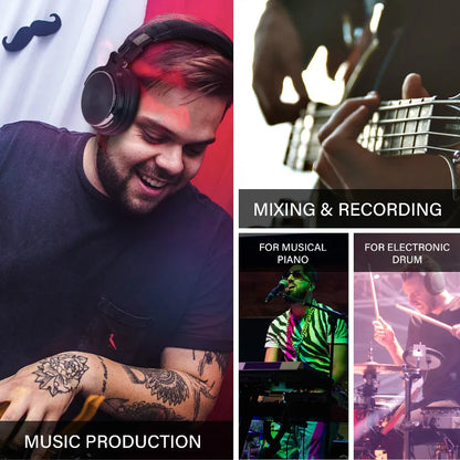 Oneodio ecouteurs avec fil Casque de studio hi-fi professionnel pour DJ avec micro, pour téléphone et PC