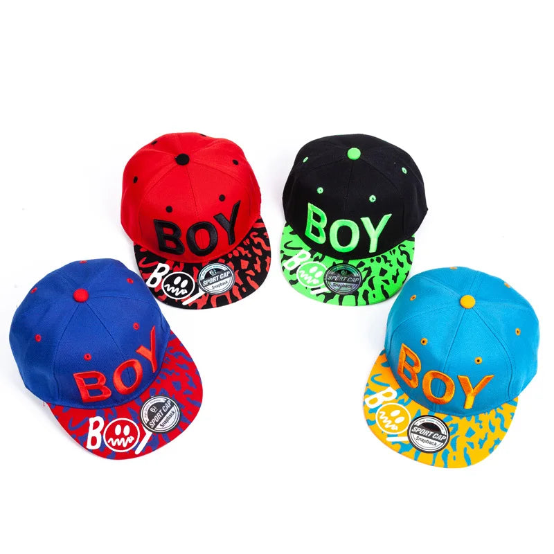 Cool Boy-broderad basebollkeps för barn, pojkar och flickor, snapback-keps, fyrårstidsmodell, hiphop-solkeps, populär