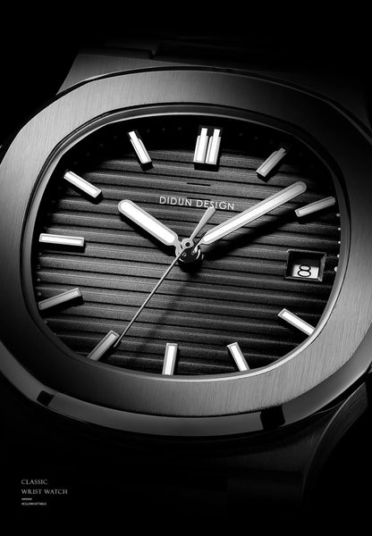 DIUDN DESIGN Men Luxury Watches Top Brand JAPAN Quartz Wristwatch Sport Business Stainless Steel Waterproof CLOCK reloj hombre