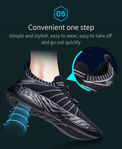 ONEMIX Waterproof Running Shoes for Men Breathable Light Women Training Walking Sneakers Outdoor Trekking Slip-on Sports Shoes