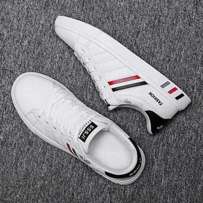 Zapatillas informales para hombre, zapatillas de skate, zapatillas planas de PU, zapatillas para estudiantes, zapatillas para actividades al aire libre, zapatillas urbanas, zapatillas con cordones para caminar, tallas grandes 48