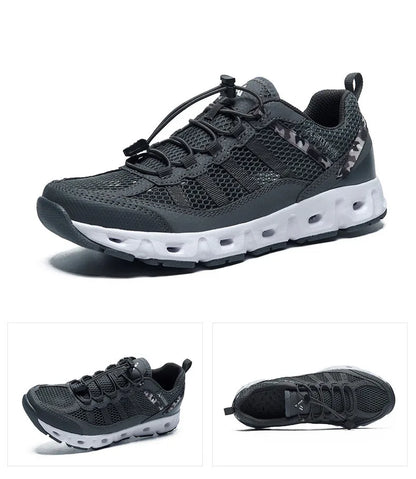 Zapatillas de malla transpirable para hombre, ligeras y cómodas, zapatillas deportivas de moda, con cordones, zapatos casuales, zapatos planos, zapatillas para hombre
