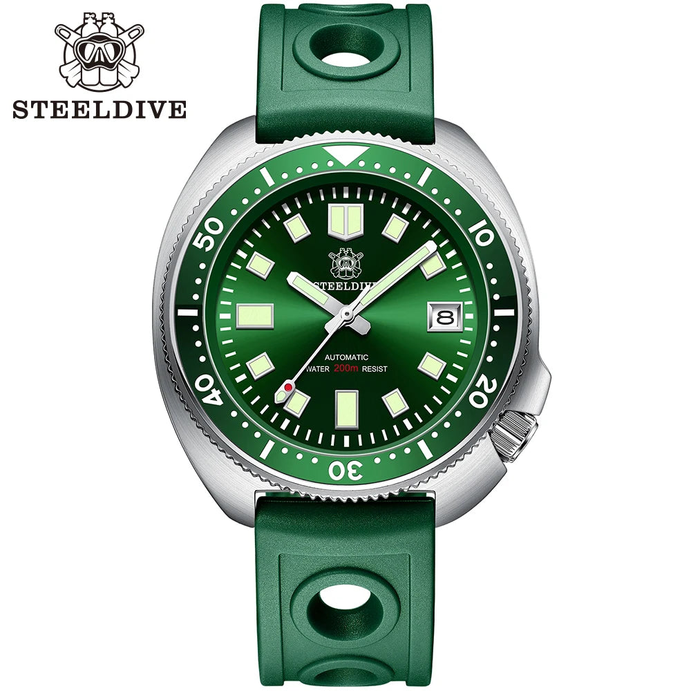 SD1970 New Arrival STEELDIVE Brand 20ATM Water Resistant Ceramic Bezel Insert Sapphire Glass NH35 Automatic Watch 6105 Turtle