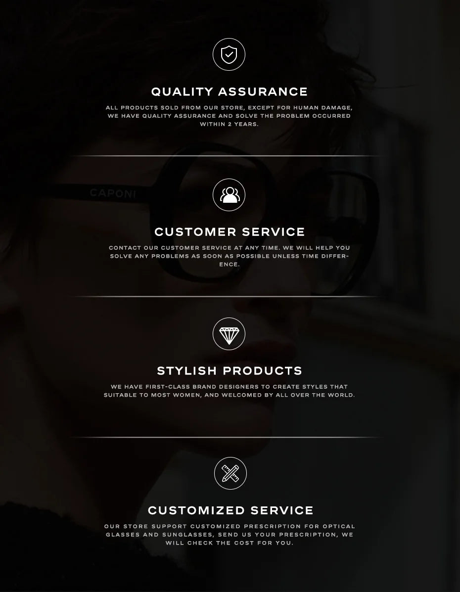 CAPONI New Polarized Women Sunglasses Fshion Luxury Acetate Outdoor Original Design Eyewear UV400 Protection Brown Shade CP36023