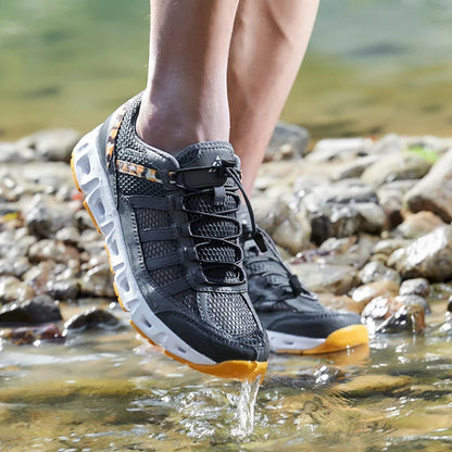 Zapatillas de malla transpirable para hombre, ligeras y cómodas, zapatillas deportivas de moda, con cordones, zapatos casuales, zapatos planos, zapatillas para hombre