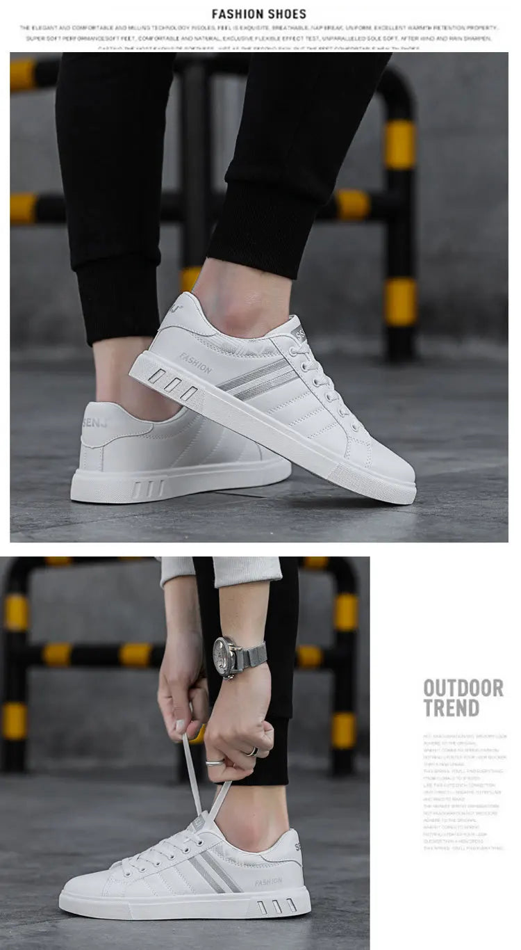 Zapatillas informales para hombre, zapatillas de skate, zapatillas planas de PU, zapatillas para estudiantes, zapatillas para actividades al aire libre, zapatillas urbanas, zapatillas con cordones para caminar, tallas grandes 48