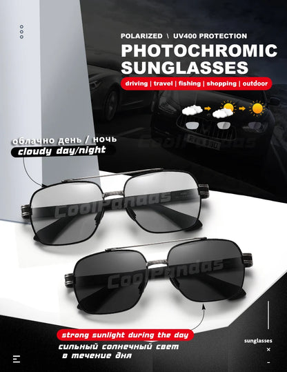 CoolPandas High Quality Sunglasses Polarized Men Women Photochromic UV400 Protection Driving Sun Glasses Unisex Chameleon Lens