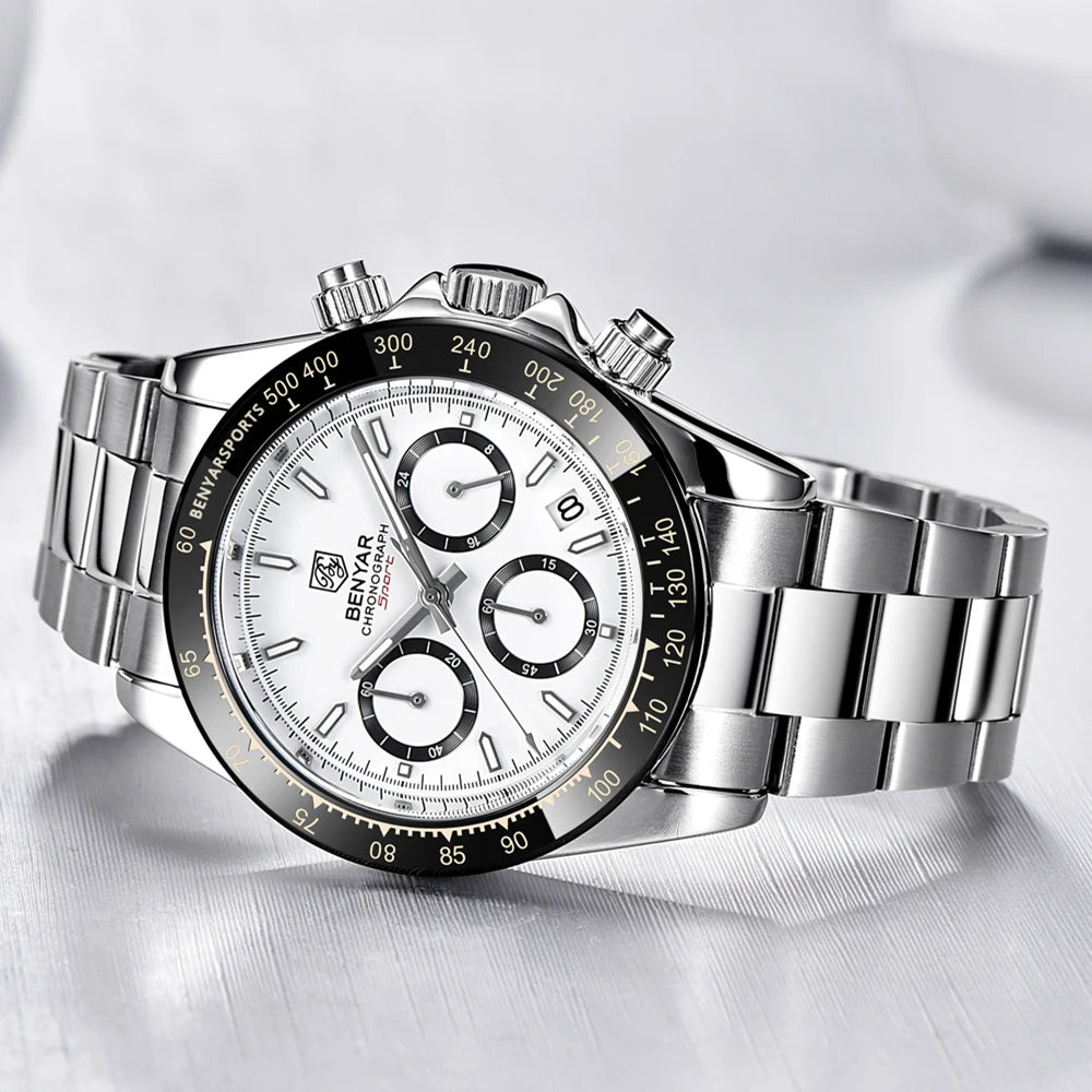 Relojes Hombre 2026 BENYAR New  Watches Men Luxury Brand Chronograph Male Sport Watches Waterproof Stainless Steel Quartz  Watch