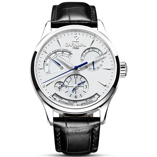 CARNIVAL New Dual Time Zone Watches for Men Automatic Multifunction Men Mechanical Wristwatches Sapphire Calendar Watch for Men