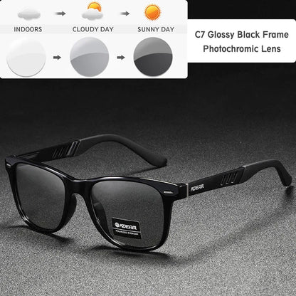 KDEAM Photochromic and Polarized Sunglasses Men Navigational Aluminum Magnesium Frame Men's Glasses UV400 Night Vision Goggles