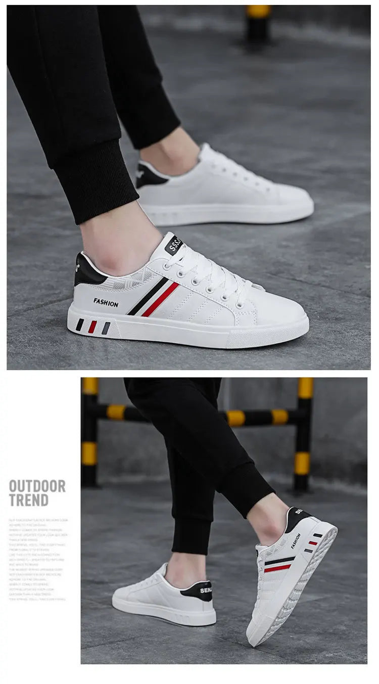 Zapatillas informales para hombre, zapatillas de skate, zapatillas planas de PU, zapatillas para estudiantes, zapatillas para actividades al aire libre, zapatillas urbanas, zapatillas con cordones para caminar, tallas grandes 48