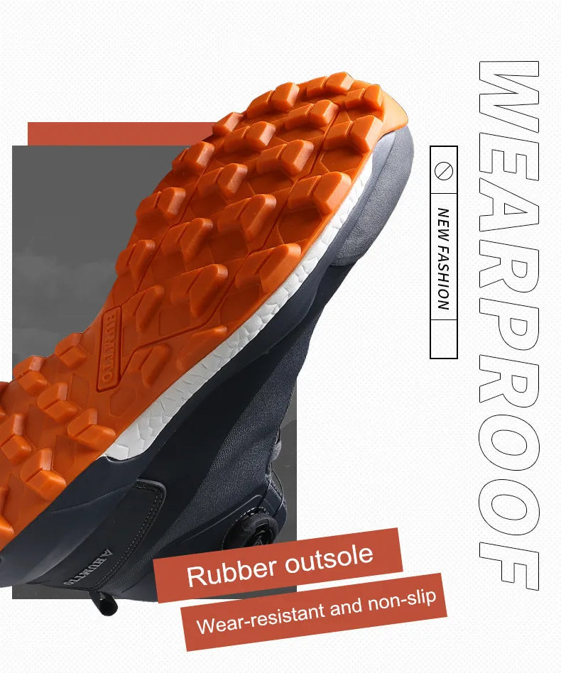 HUMTTO Waterproof Hiking Shoes Mountain Trekking Boots Black Camping Sneakers for Men Safety Climbing Sport Tactical Mens Shoes